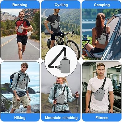 HOTUT Small Sling Bag,Waterproof Chest Bag for Men and Women,Mini Crossbody Shoulder Backpack with Zipper and Adjustable Strap for Travel,Hiking,Cycling,Camping,Outdoor Sports