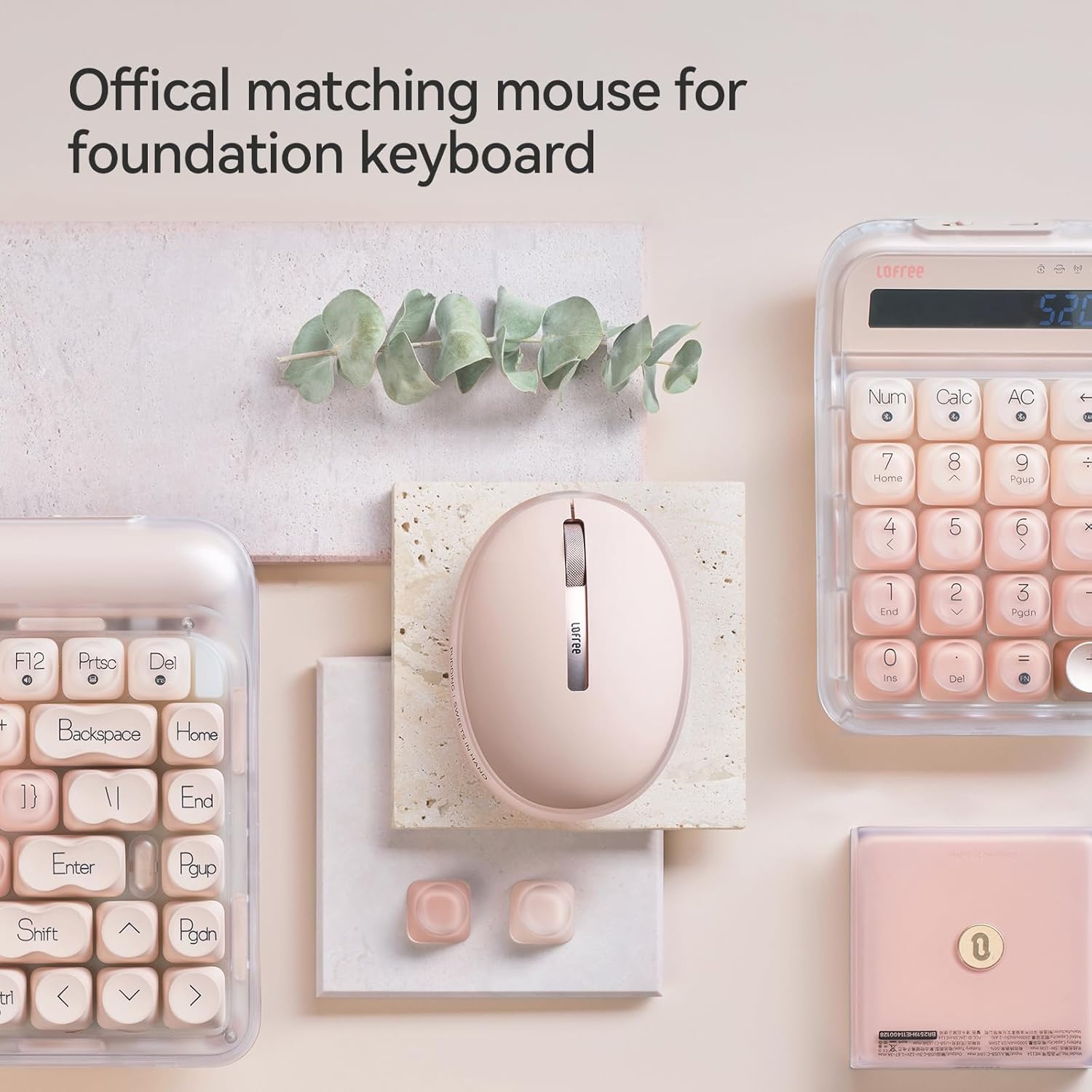 LOFREE Pudding Dual Mode Wireless Mouse with 5 Adjustable DPI Levels, Rechargeable, Office, for Windows, MacOS, iOS, Android, Compatible with PC, Mac, Laptop（Foundation）