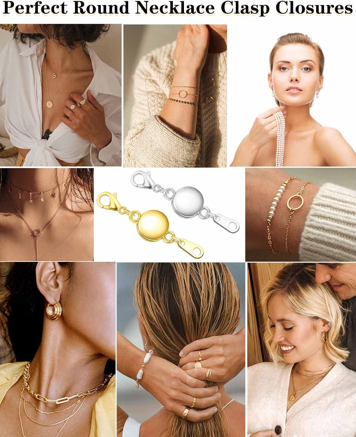 Dailyacc Necklace Clasps and Closures - Round Bracelet Extender Clasps for Jewelry Making - Image 6