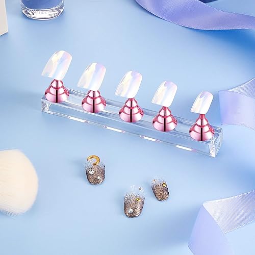 Miniatura 33 de Blulu 2 juegos de soporte de uñas para uñas acrílicas a presión, práctica de exhibición, soporte magnético para pintar uñas para uñas postizas