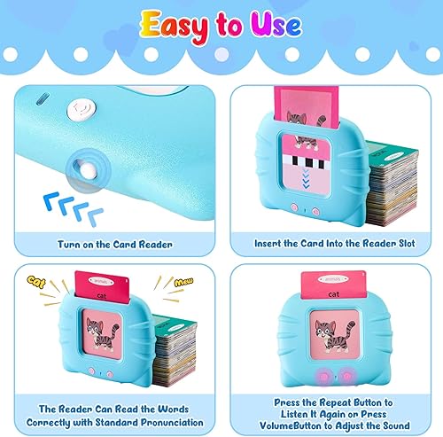 Miniatura 17 de Tarjetas didácticas parlantes para niños pequeños de 1, 2, 3, 4, 5 años, juguete sensorial de terapia del habla de bolsillo y autismo con 336