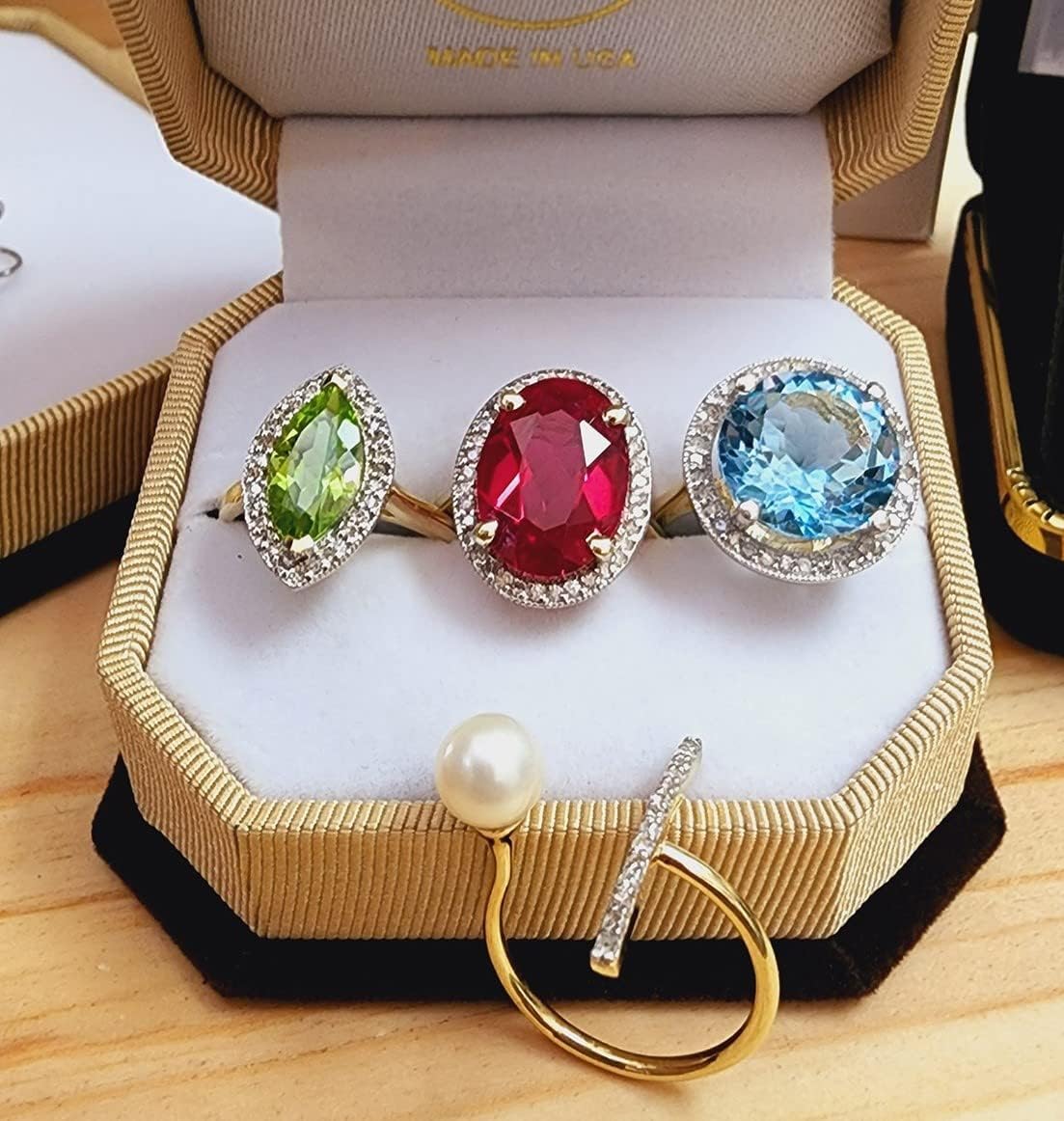 Galaxy Gold GG 14K Yellow Gold, Natural Ruby and Diamond Ring - July Birthstone, Stone of Passion & Protection, Size 5-11, Fine Jewelry for Women