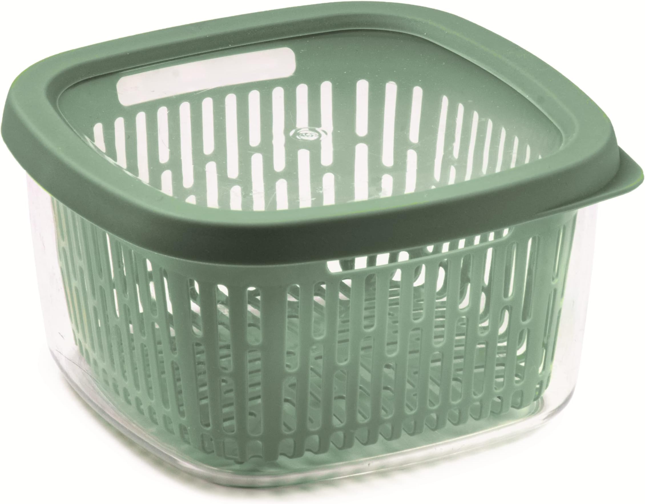 Aroma Keeper Green - 1.50 L - Internal Grid - 17,5 x 17,5 x 10 cm- Made in Italy - 0% BPA e phthalate free - Food storage container with lid - Plastic Food Storage Box