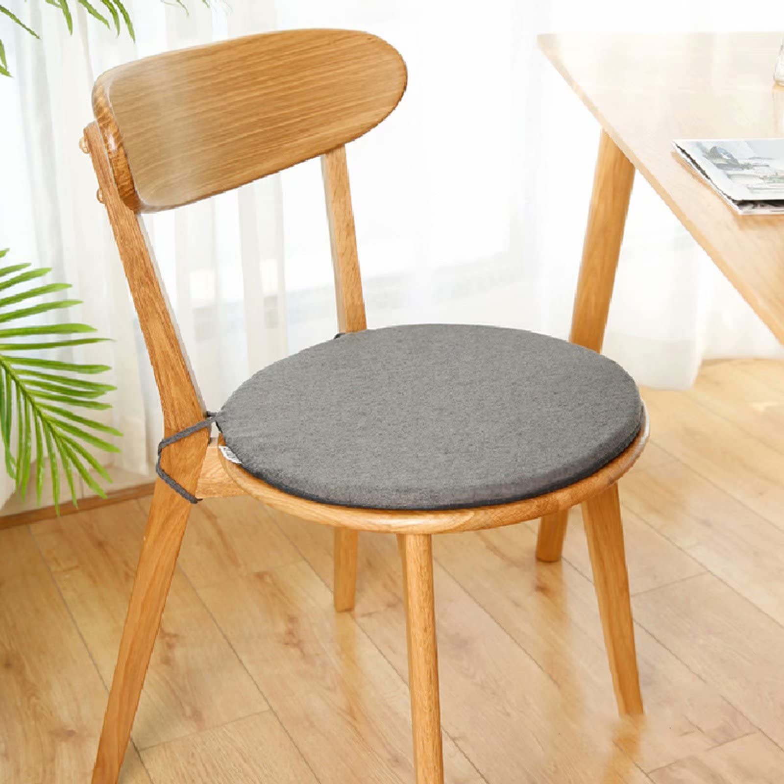 2-częściowy zestaw okrągłych poduszek na krzesło w stylu vintage, 40 cm, zmywalne, zdejmowane poduszki do siedzenia z wiązaniami, uniwersalne podkładki na krzesła do jadalni i kuchni, na każdą porę