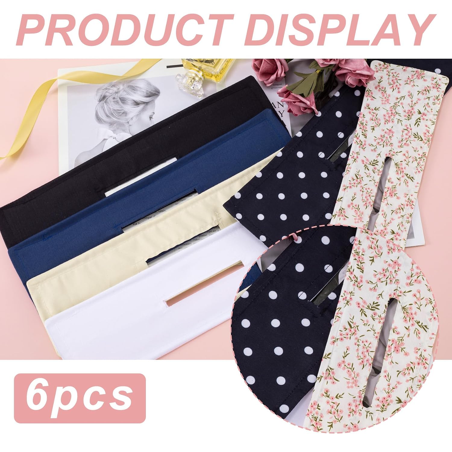 Pndeyo 6pcs Deft Hair Bun Makers for Women, Non-Slip Hair Bun Updo Shapers, Cotton Lazy Hair Curl Bow Hair Accessories for Thin Thick Long Short Curly Straight Hair- 6 Colors