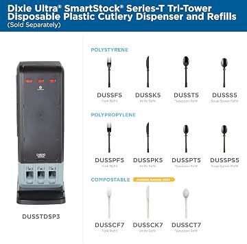 SmartStock Fork - Fork - 40 x Fork - Disposable - Black - 24 / Carton - 1 Each