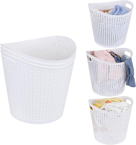 Miniatura 9 de Sadstory - Cesta de plástico para la ropa sucia de 40 L, cestas grandes de plástico, color blanco, paquete de 6