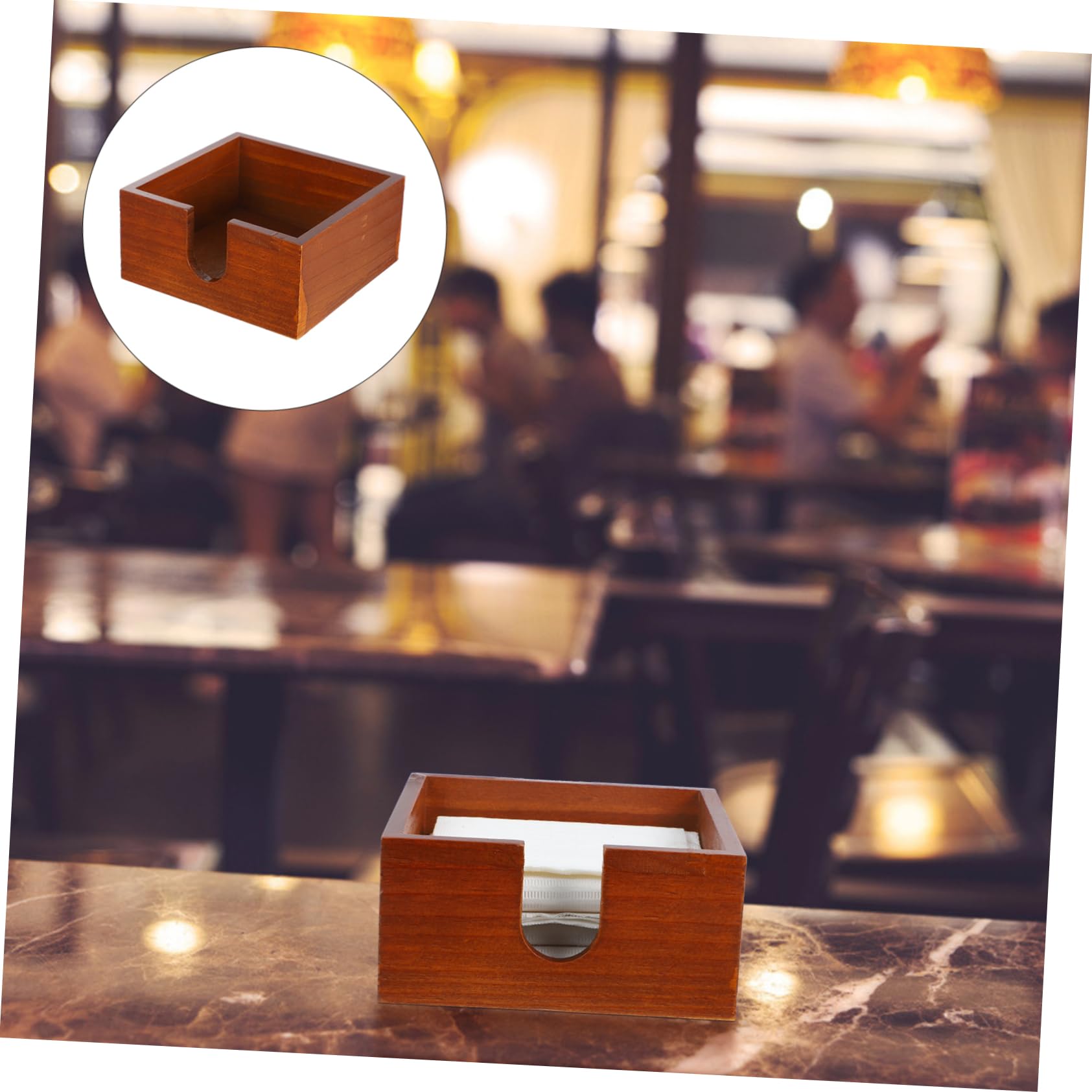 ABOOFAN Dispensador De Servilletas De Madera De 4 Piezas Para El Hogar Y La Oficina Soporte Moderno Para Servilletas Base Plana Para Mayor Estabilidad.