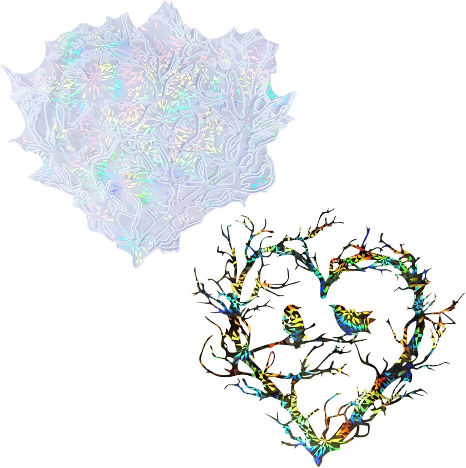 Heart Bird Nest Wall Decoration Holographics Epoxy Resin Mold for Home and Offices Crafting Office
