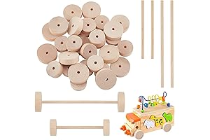 OLY CRAFT Unfinished Wooden Wheels for Crafts