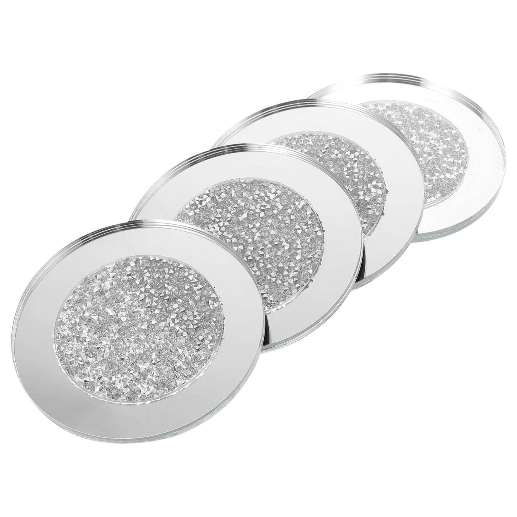 Dessous de verre rond transparent STOBAZA en lot de 4 pour table de salon