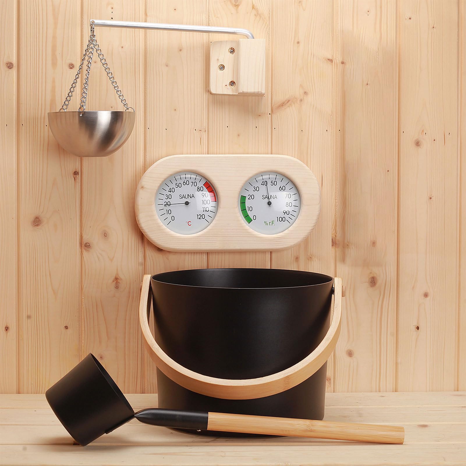 Forniture per bagno turco: pacchetto sauna terapeutica, kit relax salutare | collezione benessere essenziale per terapia del calore | Accessorio da bagno di lusso in legno Attrezzatura spa Comfort