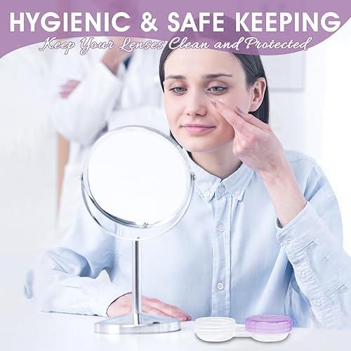 Miniatura 5 de Paquete de 36 fundas para lentes de contacto a granel, transparentes para lentes de contacto para el hogar y los viajes, 6 colores (36)