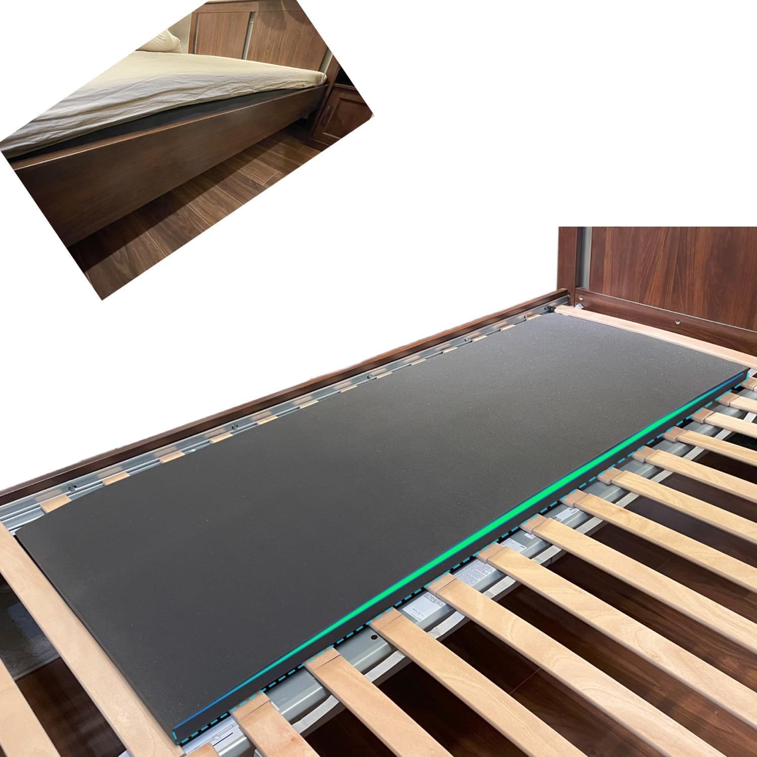 47 x 24 x 2 Inches Trapezoidal Mattress Support Pad, Firm Under Mattress Insert to Fix Sagging Sinking Bed, Restore Sleeping Firmness, Practical Bed Reinforcement Pad for Home Bedroom Use, Black