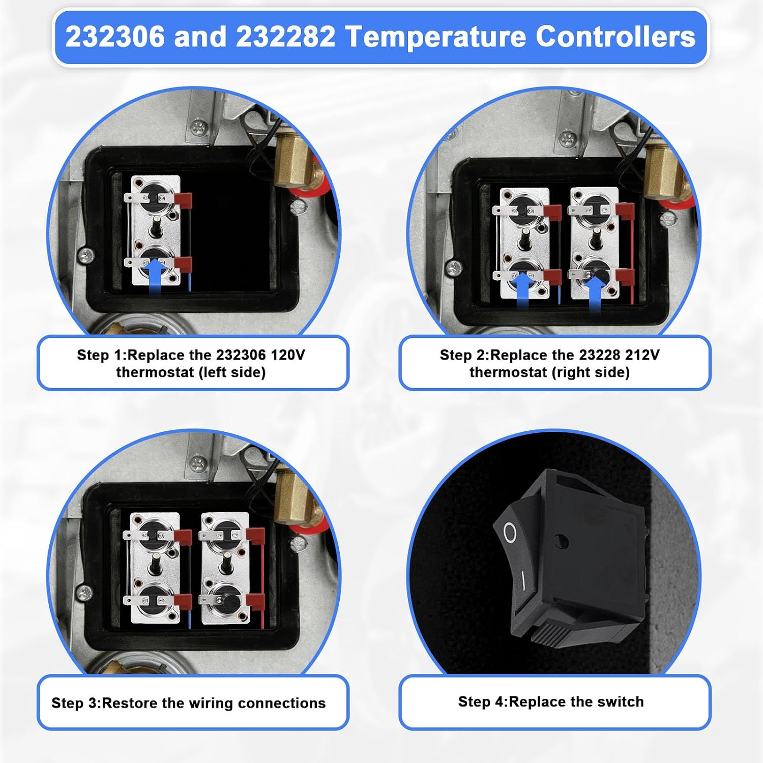 11pcs RV Water Heater Thermostat Limit Switch Kit, Thermostat Switch Replacement Compatible with Suburban SW Water Heater 232282 &232306