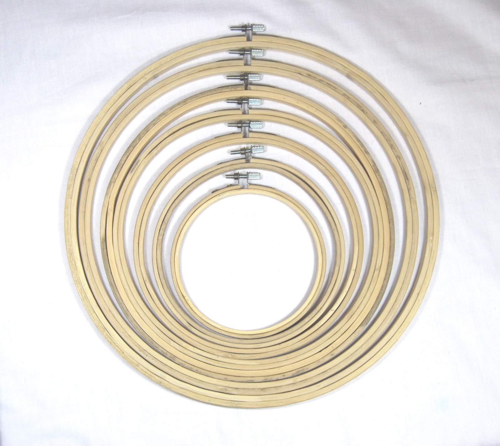 celloexpress Bamboo Embroidery Rings Hoops - Choice of Sizes - Cross Stitch / Tapestry Frame (Set 2: 3", 5", 6", 7", 8" & 9") — image 1