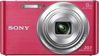 Sony DSCW830 Digital Compact Camera - Pink (20.1MP, 8x Optical Zoom) 2.7 inch LCD (Renewed)