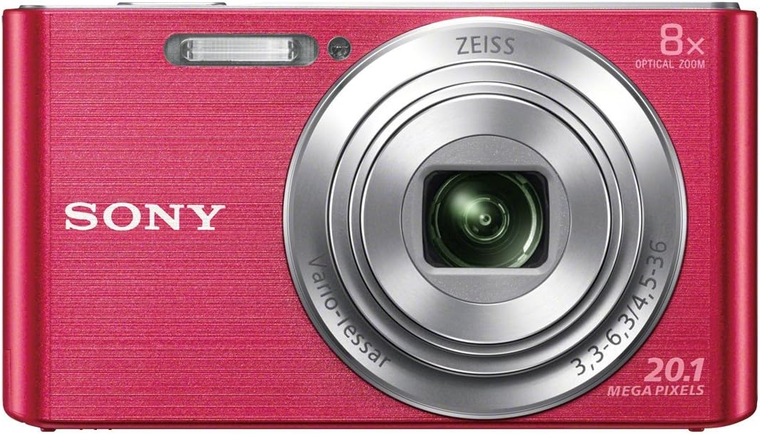 Sony DSCW830 Digital Compact Camera - Pink (20.1MP, 8x Optical Zoom) 2.7 inch LCD (Renewed)