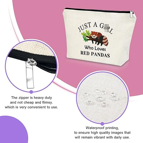 Miniatura 4 de Sazuwu Regalos para amantes de los animales, bolsa de maquillaje para mujer, Solo una chica que ama a los pandas rojos