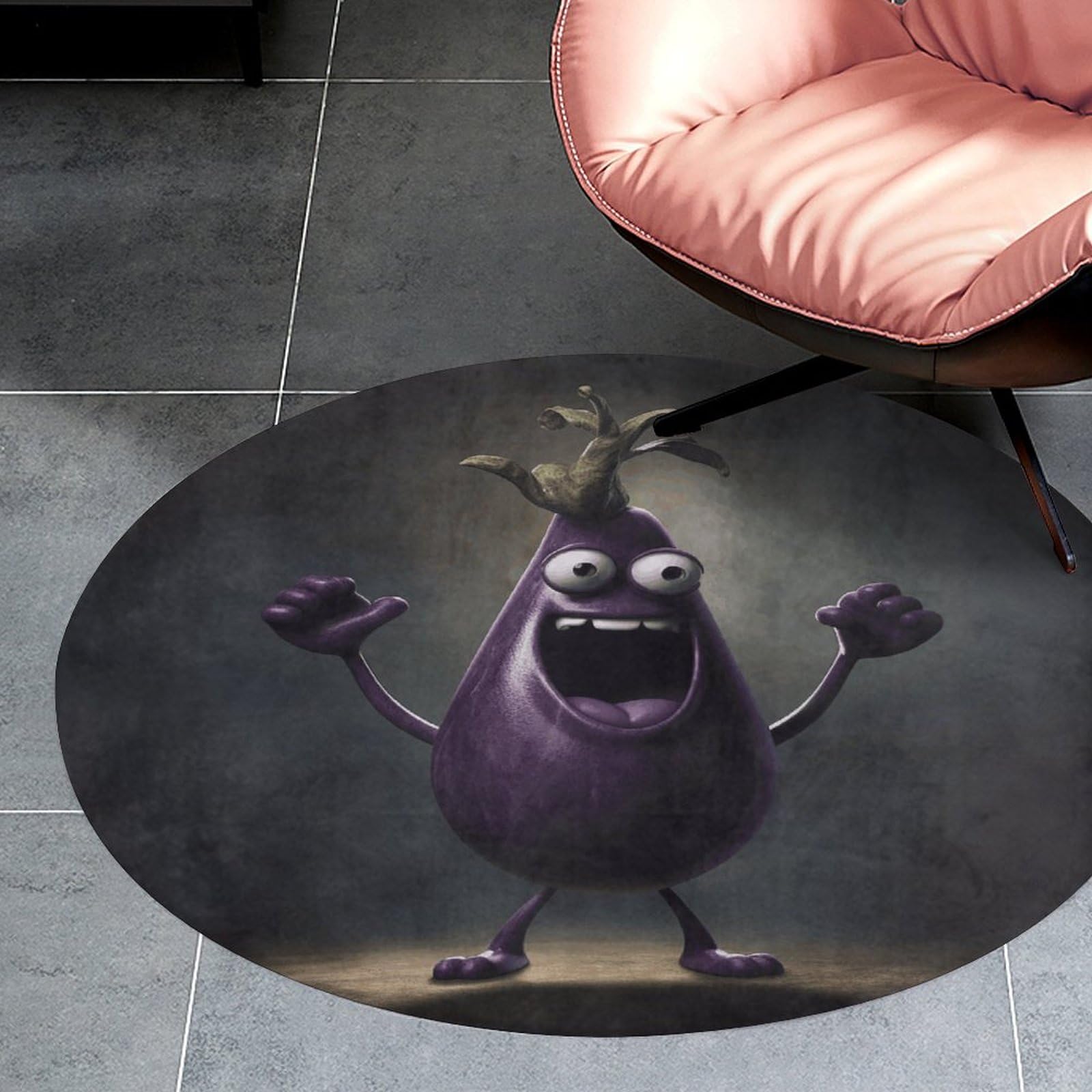 Tapis rond doux motif légumes pour une chambre pleine de douceur