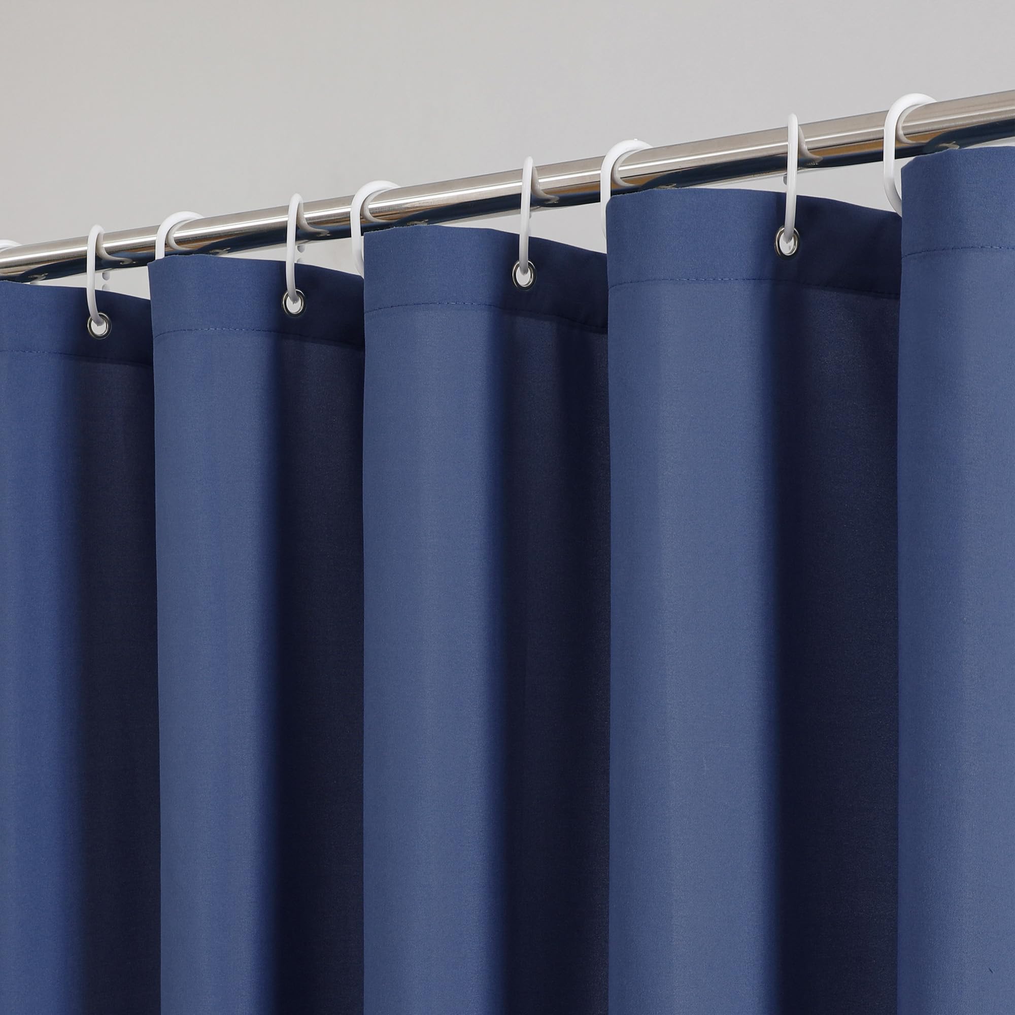 OVZME Zora Dusty Blue Shower Curtain for Bathroom, Fabric Shower Curtain Set with 12 Hooks - Soft Cloth & Hotel Spa Quality, Water Repellent, Machine Washable Bath Curtain, Groomets Top, 72Wx72L