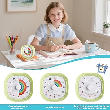 Visual Timer for Kids 60 Minute Visual Countdown Timer Silent Green