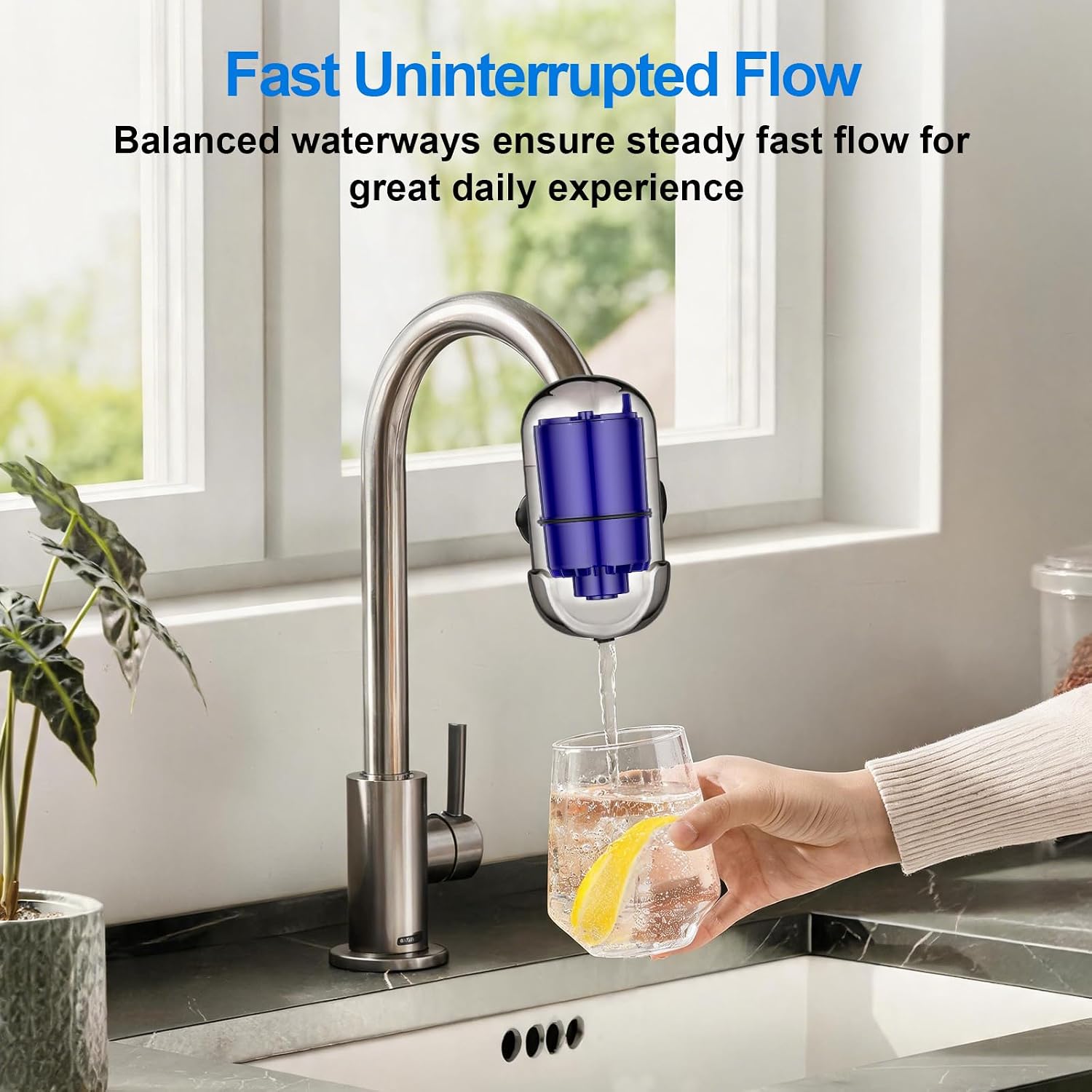 Faucet Water Filter Replacement Compatible with All PUR, PUR PLUS Faucet Filter System, RF-9999, NSF Certified Pure water Filters Reduce Chlorine - 4 Pack