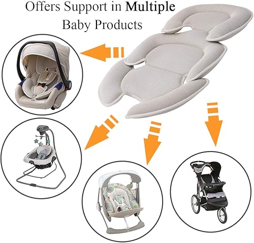 Miniatura 4 de Innokids Almohada de apoyo para la cabeza y el cuerpo Inserto de asiento de coche infantil para recién nacido a niño pequeño cojín de cochecito