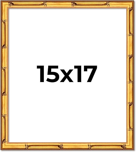 Miniatura 25 de Poster Palooza Marco de bambú dorado de 12 x 10 pulgadas de ancho, marco de madera maciza moldeado con plexiglás acrílico UV, respaldo de tablero