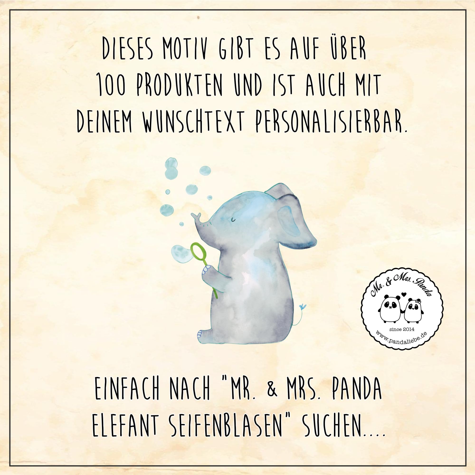 Mr. & Mrs. Panda 50 x 75 cm Fußmatte Elefant Seifenblasen - Geschenk, Schmutzmatte, Rüsseltier, Elefanten, Fußabtreter, Gute Laune, Gefühl. Daheim,