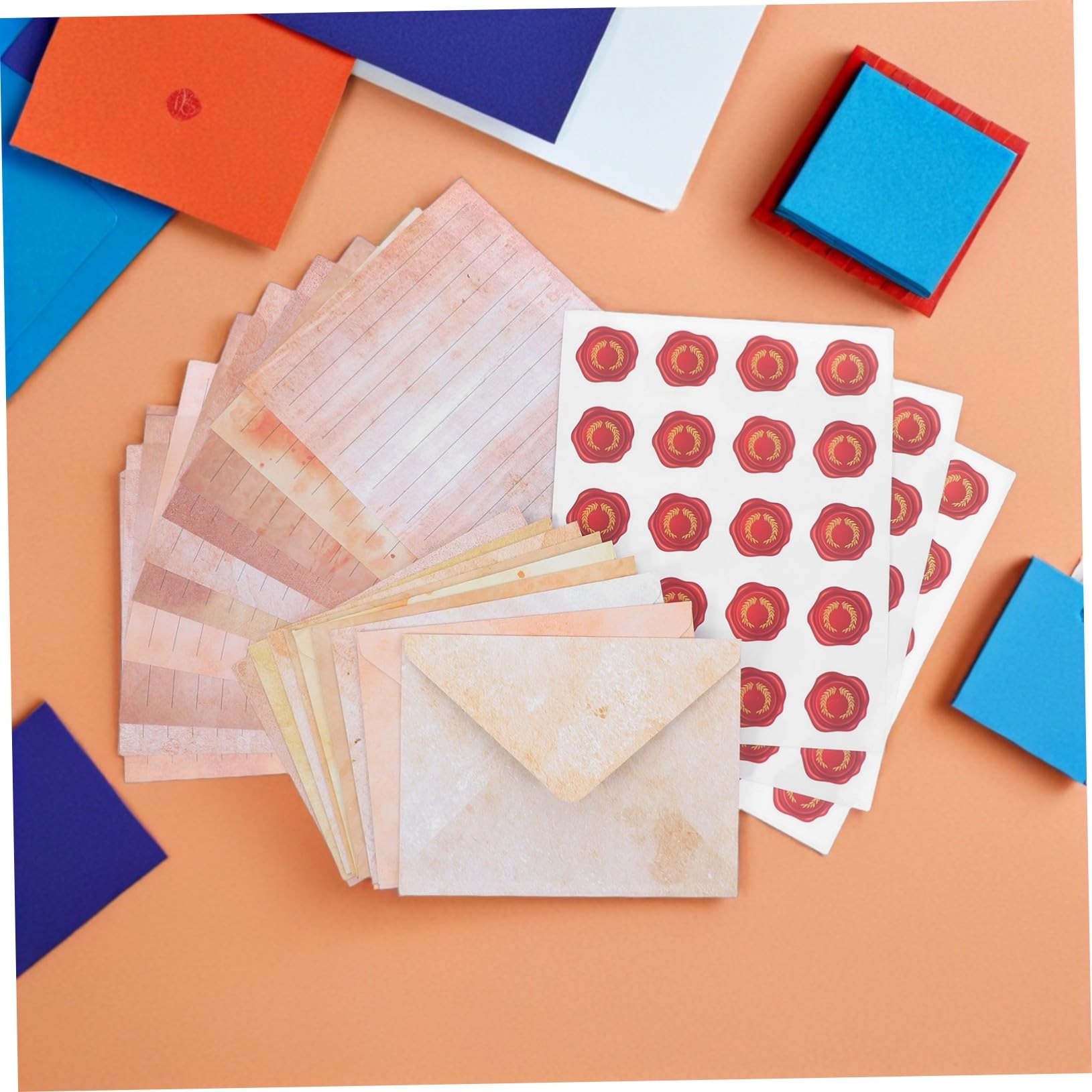 Operitacx 100sätze Retro-briefpapier-set mit Umschlägen Liniertem Papier im Vintage-stil für Handgeschriebene Briefe und Notizen Dekoratives Notizpapier