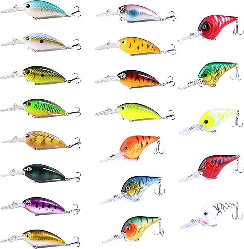 Miniatura 11 de Kit mixto de señuelos de pesca incluye señuelo minnow, popper, crankbait y anzuelo de pesca para pesca en agua salada y agua dulce de trucha, lubina
