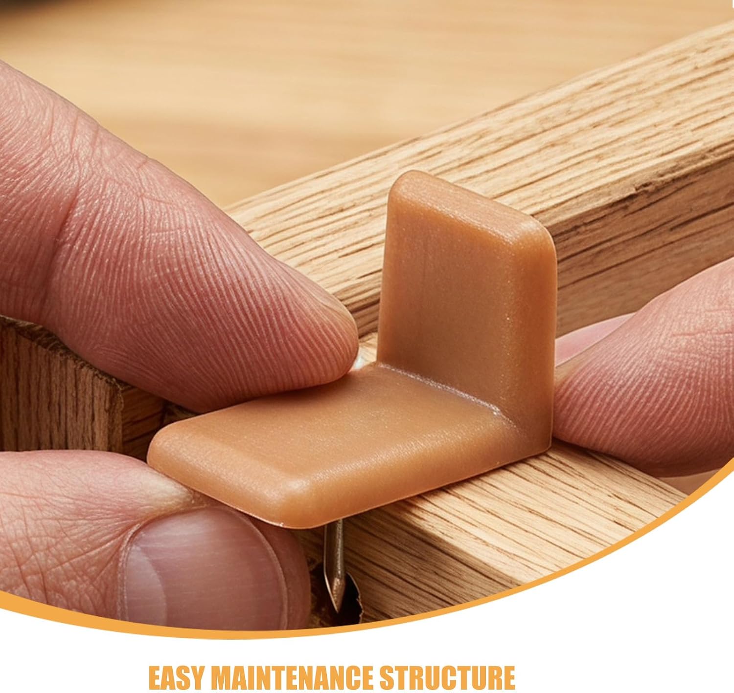 KALLORY 50pcs Tack-on Drawer Glides: Plastic Furniture Drawer Glide Kit - L Shape Replacement for Vintage Dresser Repairing Brown