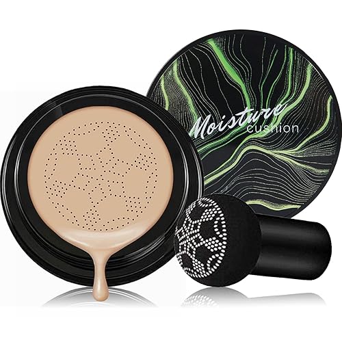 Moisture CC Cream Foundation - Base de crema con cabeza de hongo cojín de aire CC Cream BB Cream Makeup Corrector hidratante de larga duración