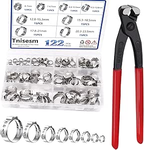 304 Stainless Steel Single Ear Hose Clamps 50 Pcs