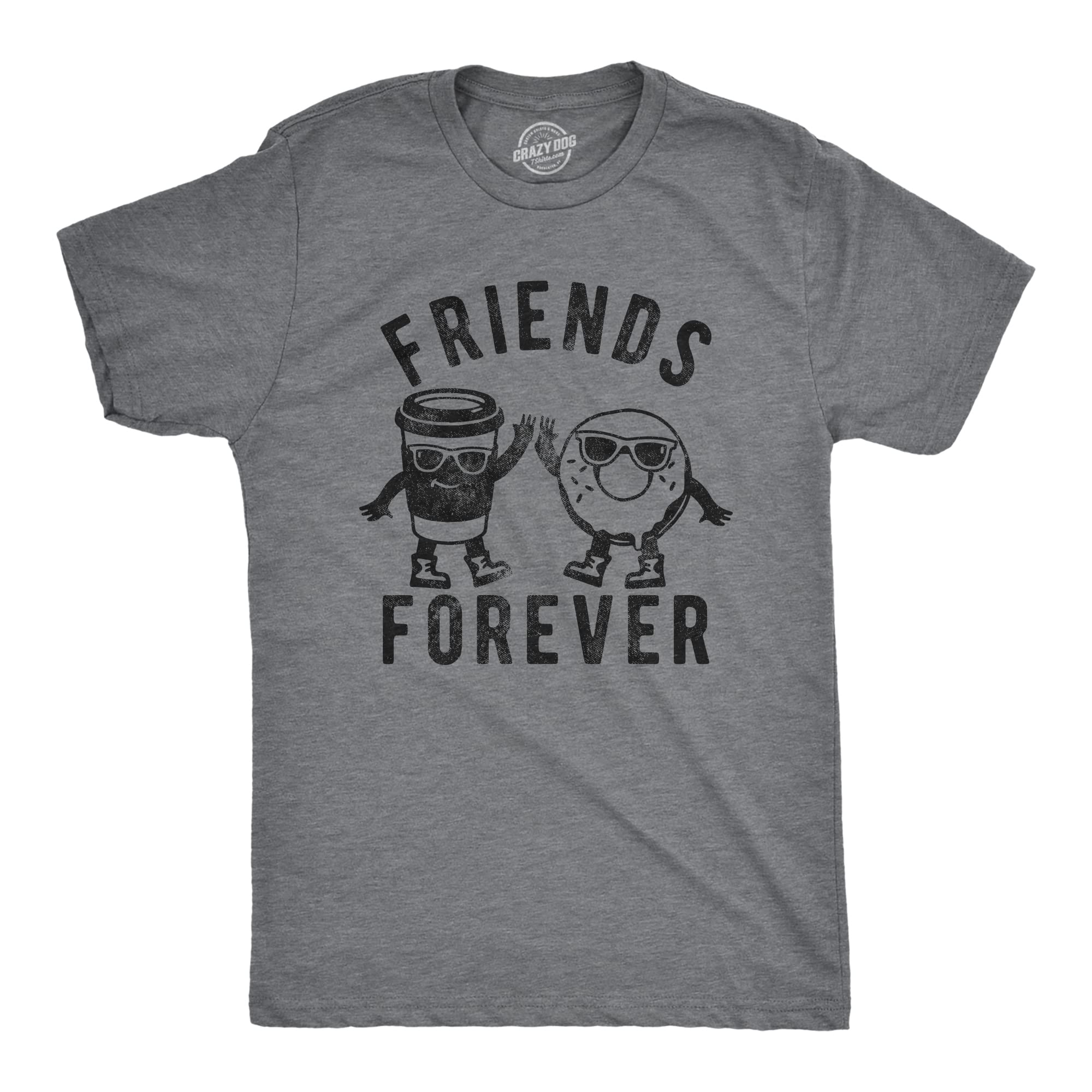 Mens Friends Forever Coffee And Donut Tshirt Funny Breakfast Caffeine Lovers Graphic Novelty Tee For Guys