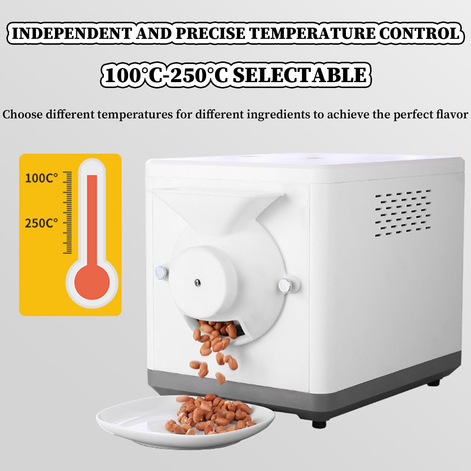 Elektryczna palarnia kawy, pojemność 1500 g, do domowego palenia kawy ziarnistej, regulacja temperatury 100-250°C, do wypieku orzechów, kasztanów, orzeszków ziemnych i zbóż