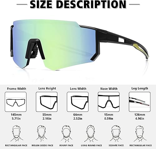 Miniatura 3 de STORYCOAST Lentes de sol deportivos polarizados para hombres y mujeres, para conducir, pesca, ciclismo, bicicleta de montaña, protección UV400