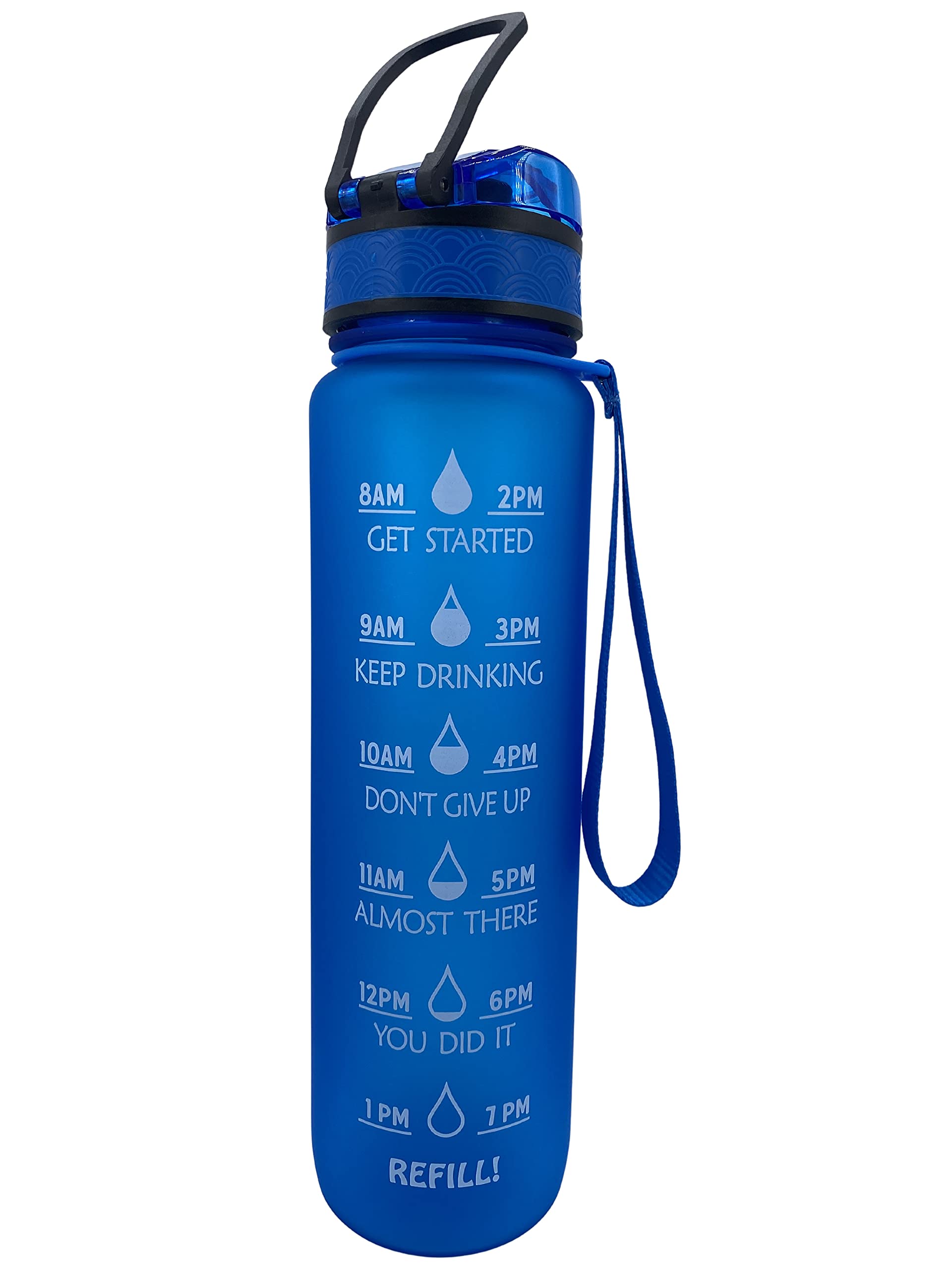 Motivational Water Bottle Motivational Water Bottles by Nutrifit (Navy Blue) 32 oz