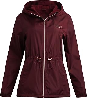 Reebok Womens Polar Fleece Lined Windbreaker Jacket with Hood & Waist