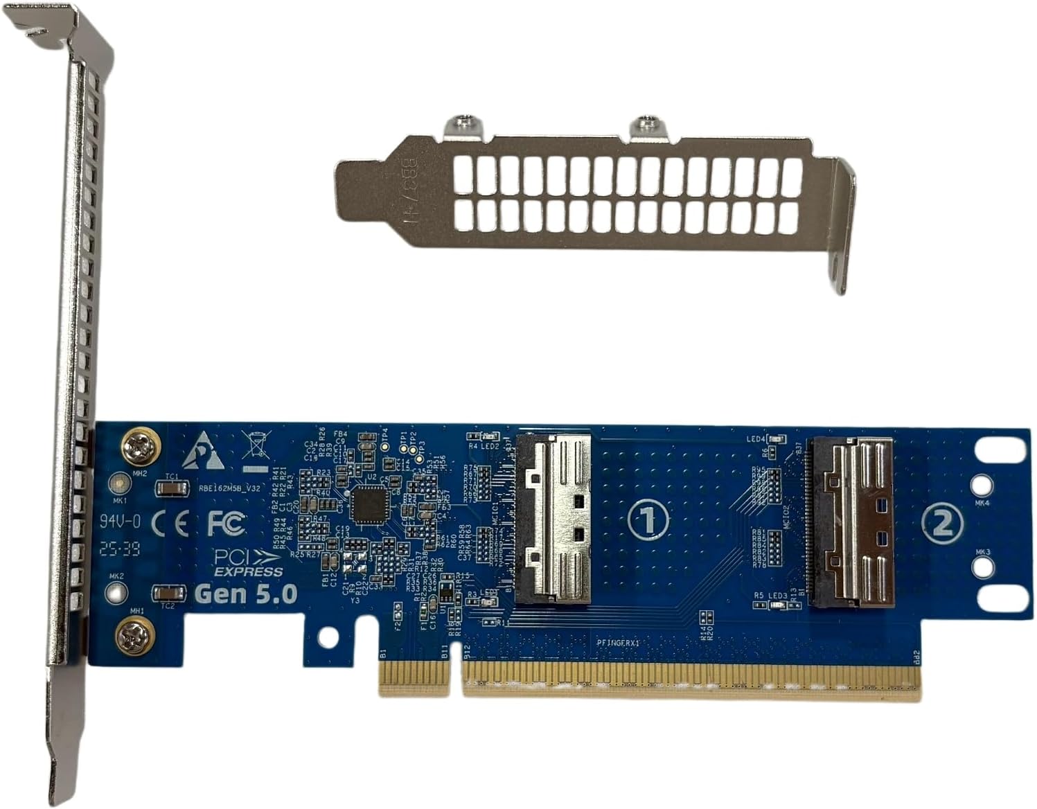 PCI-E 5.0 PCI-Express 16x to SFF-TA-1016 Dual MCIO 8i Adapter