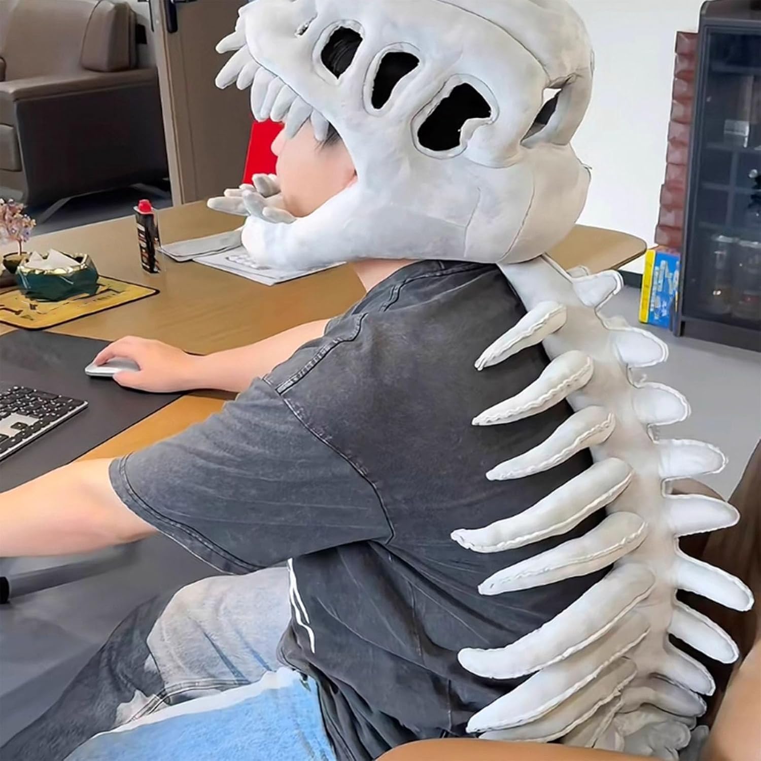 Dino Skeleton Plush, Wearable Dinosaur Skeleton Plush, Spinosaurus Plushs Dino Outfit, 3D Set