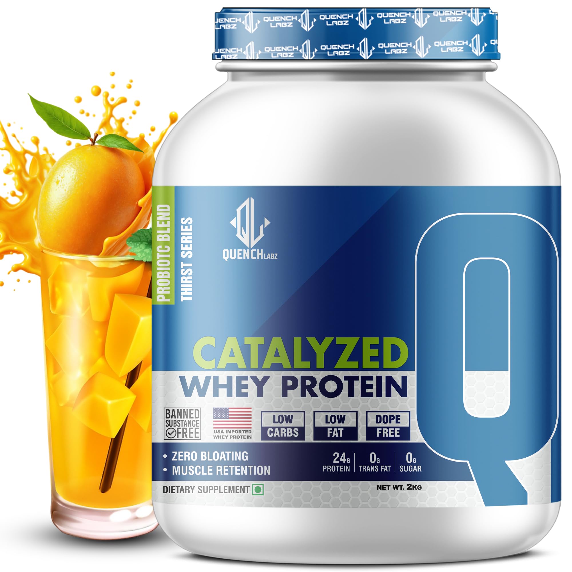 QUENCHLABZ CATALYZED WHEY PROTEIN | 24g Protein per Serving | Zero Sugar, Low Carb, Low Fat | Supports Muscle Growth & Recovery | Protein Powder for Men & Women | 4KG Chocolate Flavor — Amazon image 12
