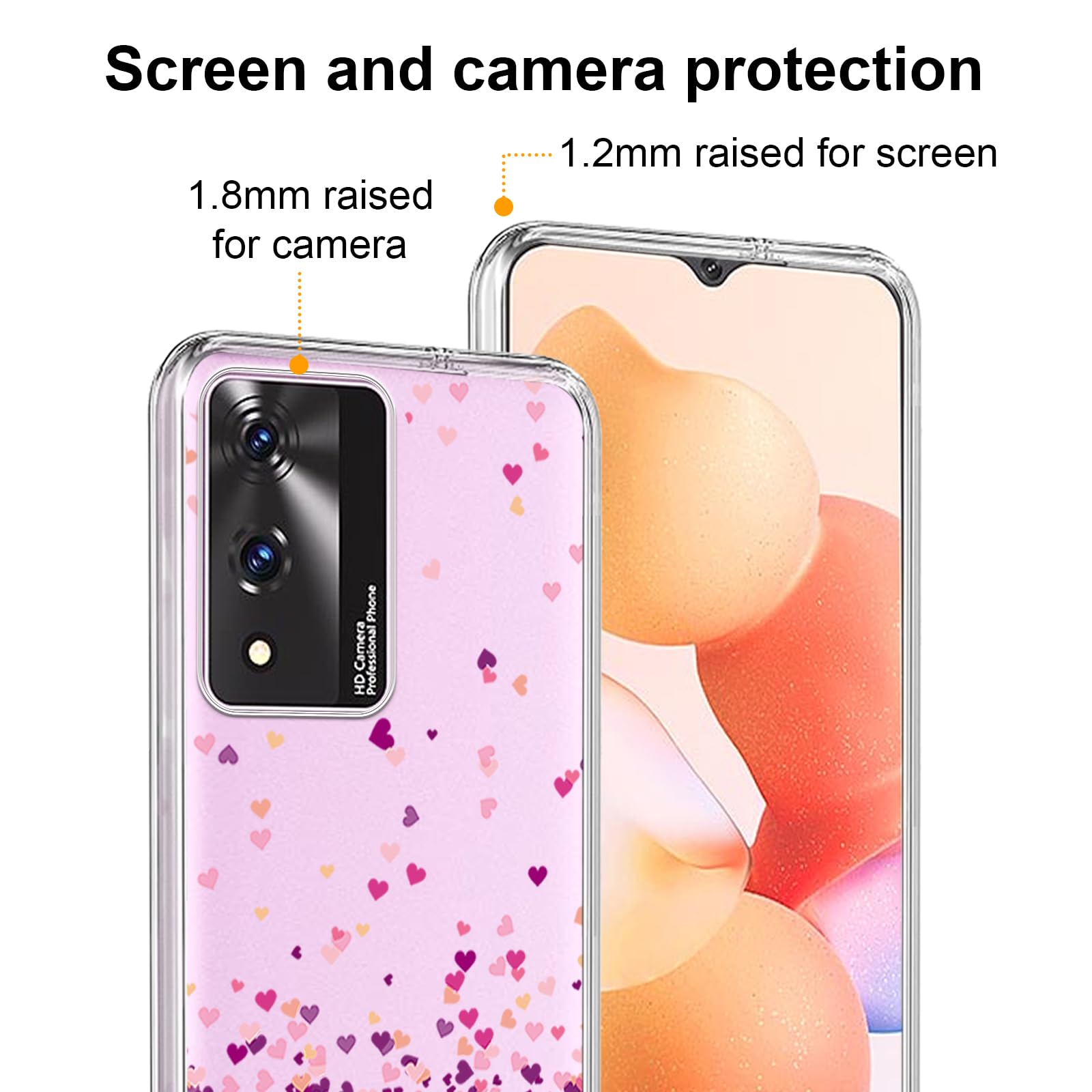 HuiYouMY Cover per Cubot A10 (6.56) con 2 Pezzi Pellicola Protettiva in Vetro Temperato, Trasparente Custodia Silicone Morbida TPU Ultra-Sottile AntiGraffio Antiurto Case - XS40