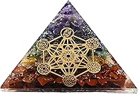 Vista 1 de Amazing Gemstone Pirámide de orgón grande Cristal natural de pirámide de chakra Pirámide de orgonita de metatrón de chakras Pirámides