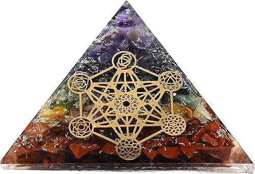 Amazing Gemstone Pirámide de orgonía grande cristal natural de pirámide de chakras pirámide de orgonita pirámides de órgano curación energética