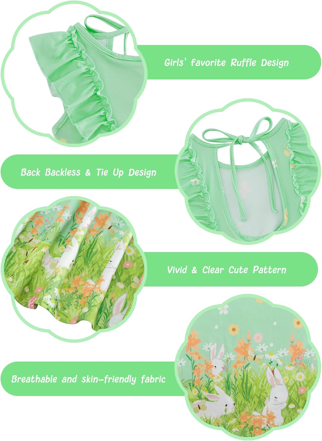 Goodstoworld Toddler Girl Dress for Kids Summer Beach Ruffle Tie Back Dresses for 2-8T - Image 6