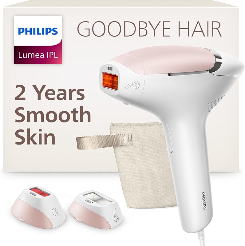 Philips Lumea IPL — Salon-like Laser Hair Removal, Permanent Hair Reduction Device At Home for Body & Facial Hair Removal for Women with Unique UV Filter for Face — 5 Settings, Skin Sensors, BRI932/03