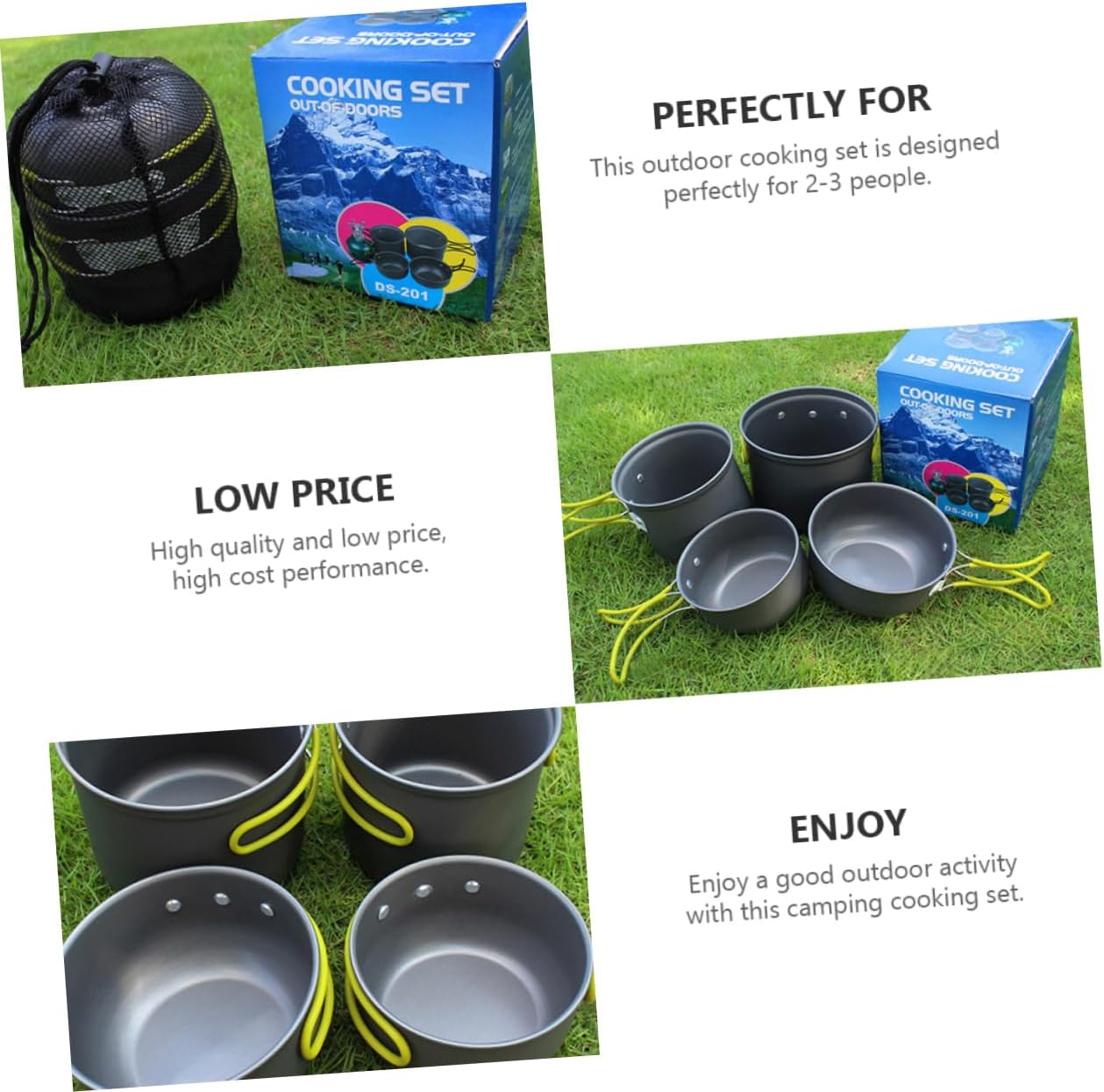 Milisten Camping Pot Portable Camping Cookware Lightweight Kettle for Hiking Outdoor Activities