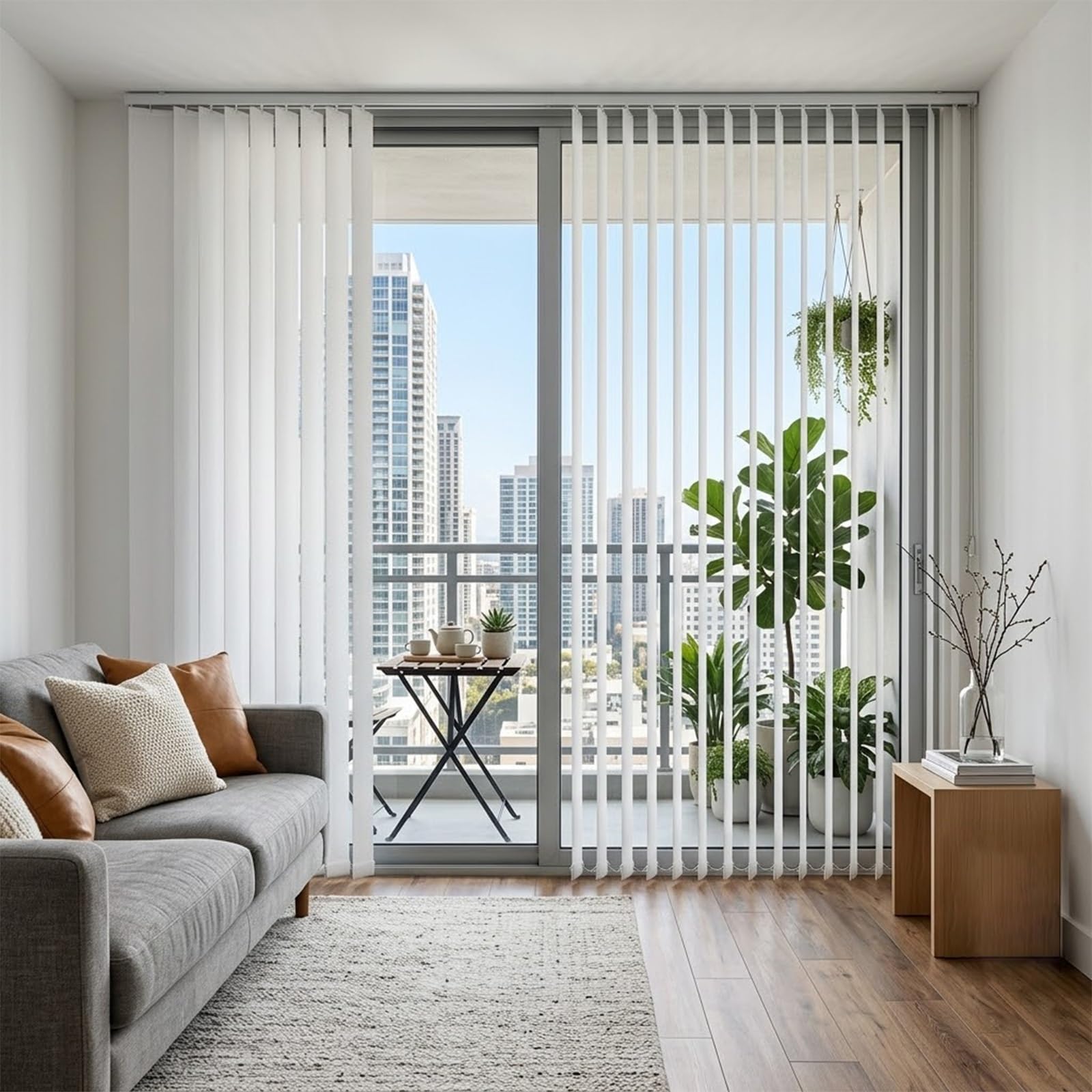 Genérico Estores Verticales Translúcida Cortina Lamas Verticales Control de Luz Cortina Vertical Protección Solar, Persiana Veneciana Opaco para Ventanas Grandes Oficina(170cmW x 340cmH)